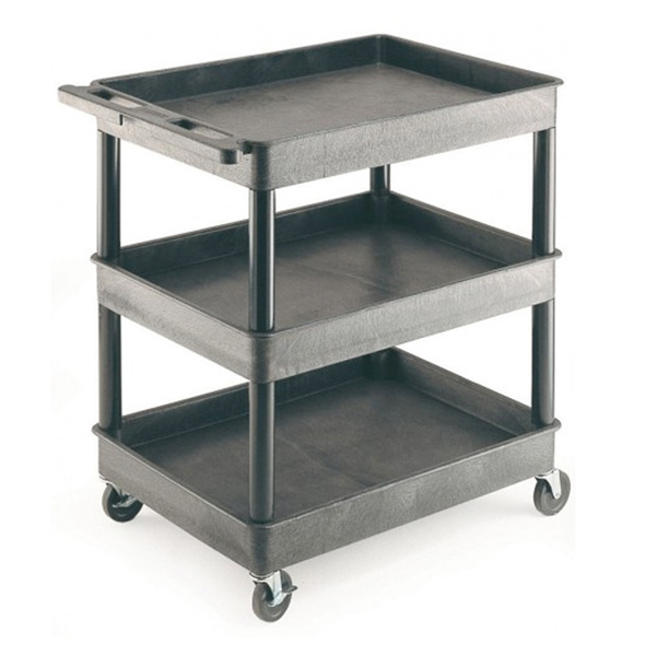 Ref Vgi337l Strong Plastic Shelf Trolley With 3 Deep Tray Shelves Gi337l 3 Level Shelf Tray Trolley