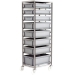 Ref: CT272 Adjustable Mobile Tray rack complete with 8 x Euro containers, mixed heights (200kg)