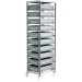 Ref: CT271 Adjustable Mobile Tray rack complete with 10 x Euro containers 120mm high (200kg)