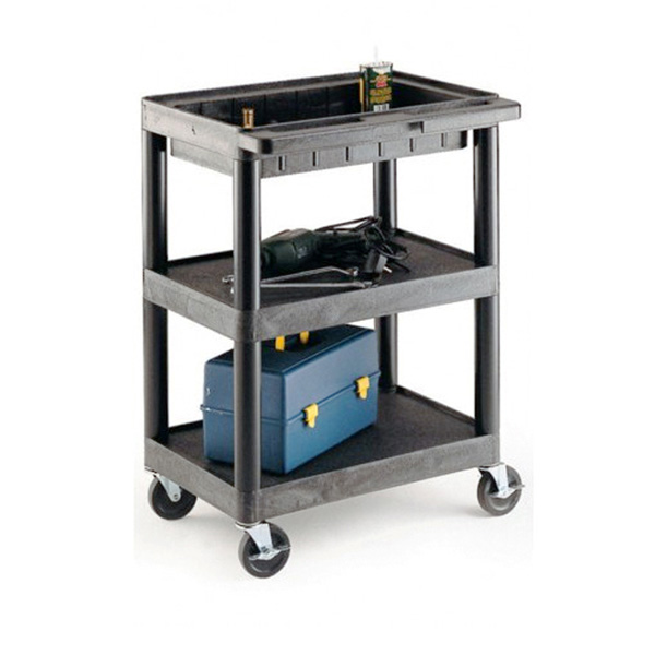 VGI346L Strong Plastic 3 Level Shelf Trolley with 1 Deep Top Tray and 2