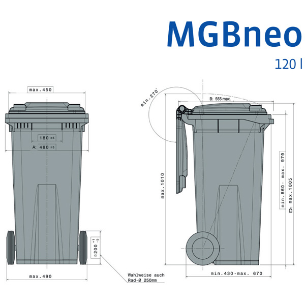 Sizes, Dimensions And Measures Of The Waste Recycling Bins 120 Litre Imagespictures atelier