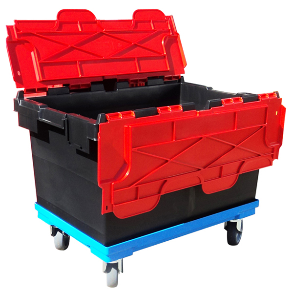 80L EXTRA LARGE PLASTIC H DUTY STORAGE BOX + LID + WHEELS OFFICE HOME  CONTAINER