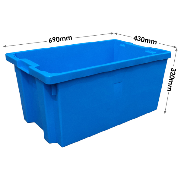 Large Nested Durable Tote Box Storage 180 Stackable Plastic