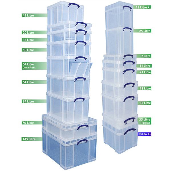 Really Useful Storage Box 35 Litre XL Clear