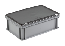 Grey Euro Stacking Cases Containers with Lids