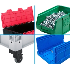 Plastic Storage Boxes By Feature, Including Wheeled, Lidded, Picking and Folding Boxes