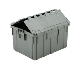 1B571 Large Attached Lid Plastic Crate