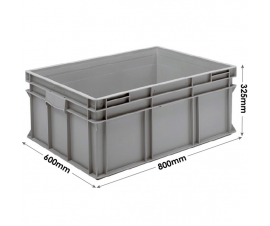 3-220-72 Grey Range Euro Container 130 Litres with ribbed base