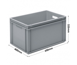 3-302-0 Grey Range Euro Container - 60 litres with Hand holds