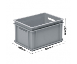 3-304-0 Grey Range Euro Container with Hand Holes 20 Litres