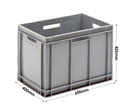 Grey Range Euro Container With Hand Holes - 90 litres