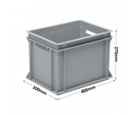 3-312-0 Grey Range Euro Container With Hand Holes - 25 litres