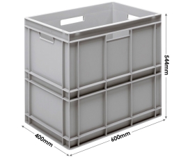 Grey Range Euro Container with hand holes - 100 litres