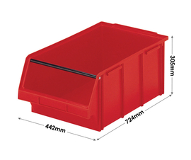 Extra Large Red Picking Container with Stacking Bar - 72E75