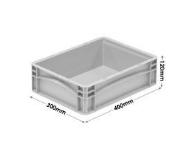 Shallow Grey Euro Container - 120mm Deep