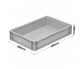 600 x 400 x 120mm Euro Stacking Container with Hand grips