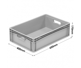 600 x 400 x 170mm Euro Stacking Container Tray with Hand Holes