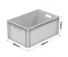 600 x 400 x 270mm Euro Stacking Container Tray with Hand Hole