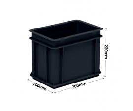 Euro Conductive Container 9 Litre (300 x 200 x 220mm)