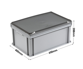 3-6426-1-CASE Grey Range Euro Container Case - 53 Litres with Smooth Base