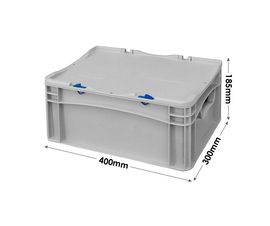 Euro Container Case with Hinged Lids and Snap Locks