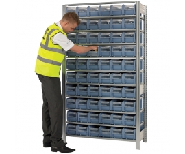 Kanban Shelving Bay With 60 CTB Picking Bins - 2 Sizes Available