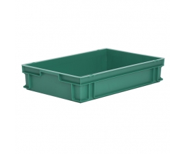 Green Plastic Stackable Tray with Solid Sides and Base