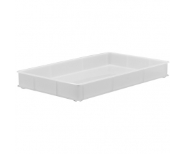 White Stacking Confectionery Trays with solid sides and base