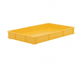 Yellow Stacking Confectionery Trays with solid sides and base
