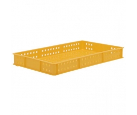 Yellow Stacking Confectionery Tray Ventilated Sides And Base