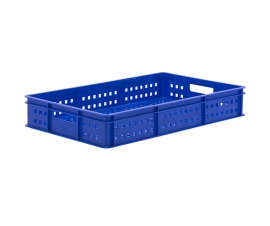 Blue Stacking Confectionery Trays 30 Litre Mesh Sides And Base