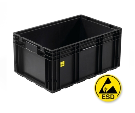Electro Conductive ESD Euro Stacking Containers and Trays