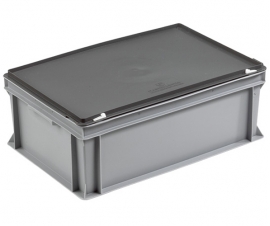 Grey Euro Stacking Cases Containers with Lids