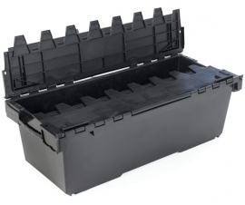 Large Plastic Containers and Crates with Attached Lids