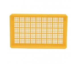 Yellow Stacking Confectionery Trays 30 Litre Mesh Sides And Base