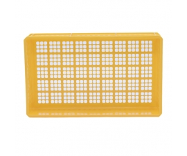 Yellow Stacking Confectionery Trays Mesh Sides And Base