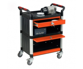 3 Shelf Trolley with Drawer and Cabinet