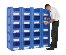 Pick Wall Of 20 Medium Euro Containers With Open Fronts