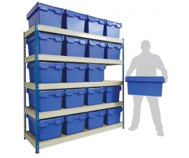 Racking Shelving with Containers and Plastic Box