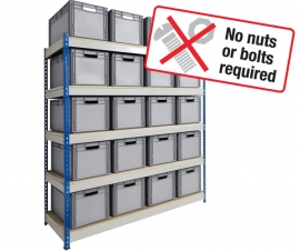 Shelving Bay with Euro Stacking Containers