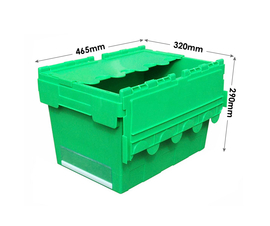 Green Plastic Storage Boxes Medium Sized