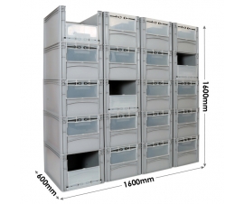 Large Grey Container Pick Wall - 320mm High Containers