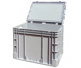 Hinged Lid Euro Stacking Container Case 440mm Deep