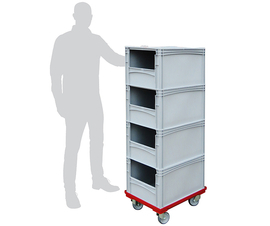 Order Picking Trolley with 4 Open Front Euro Containers