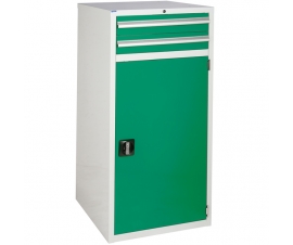 Euroslide cabinet with 2 drawers and 1 cupboard in green
