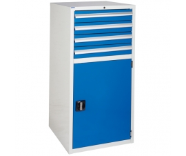 Euroslide cabinet with 4 drawers and 1 cupboard in blue