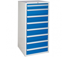 Euroslide cabinet with 8 drawers in blue