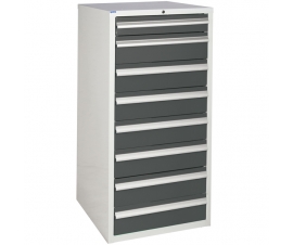 Euroslide cabinet with 8 drawers in grey