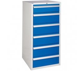 Euroslide cabinet with 6 drawers in blue