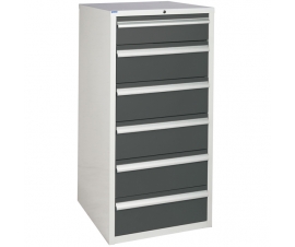 Euroslide cabinet with 6 drawers in grey